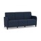 Lesro Siena Lounge Reception 3 Seat Tandem Seating No Center Arms, Black, RF Blueberry Upholstery SN3101 - alternate 1
